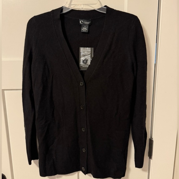 Bloomingdale’s cashmere black cardigan sweater - Picture 5 of 6